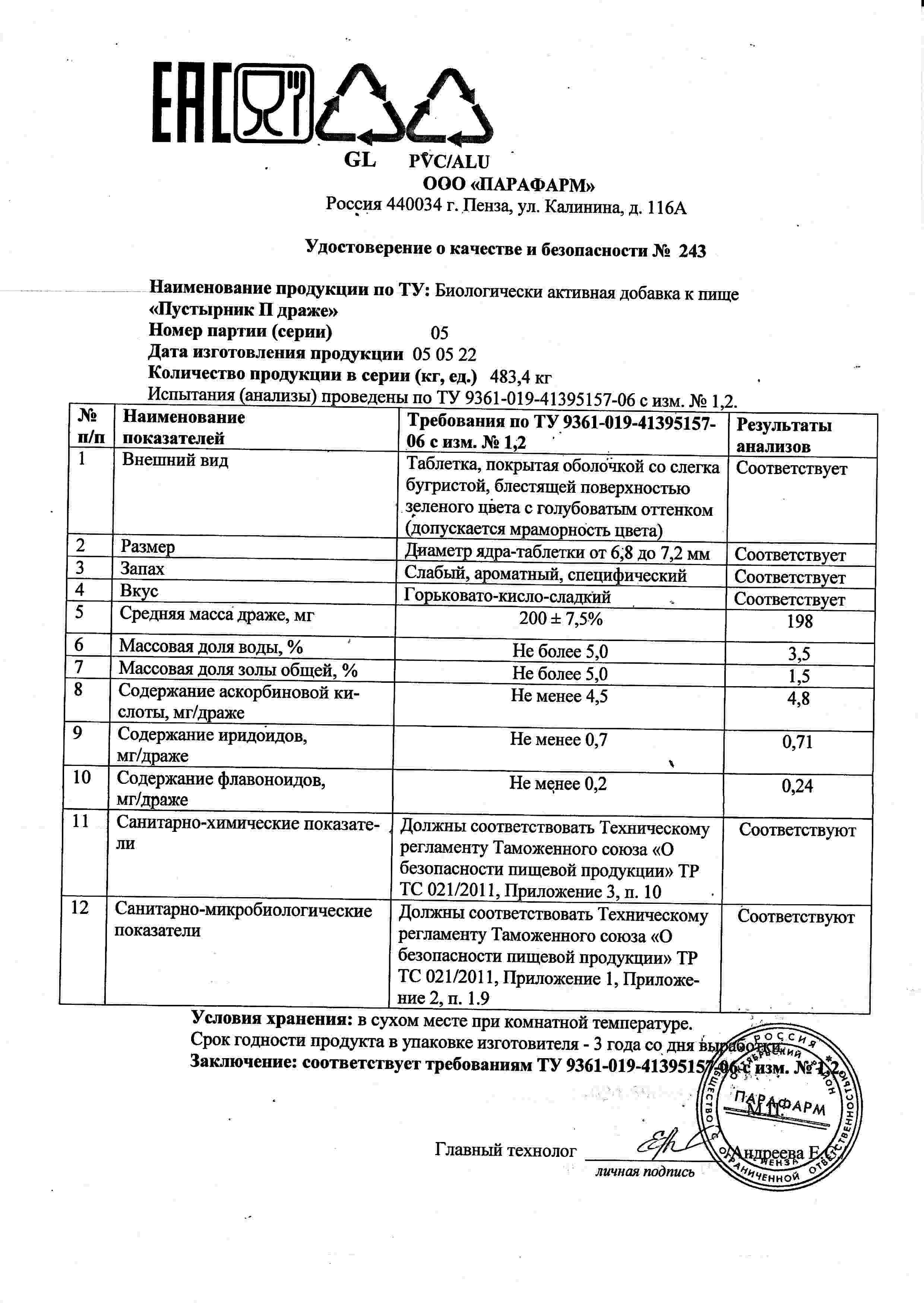 Паспорт №052022